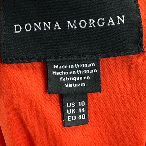 Donna Morgan Sleeveless Round Neck Blouson Bodice Midi Dress - Orange - size 10 - Picture 5 of 7